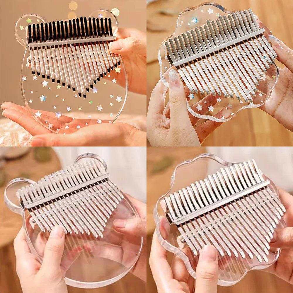 HLURU Kalimba 17, piano de pulgar de 21 teclas, cristal acrílico, Kalimba 17, piano de dedo de 21 teclas para principiantes y niños, instrumento de teclado