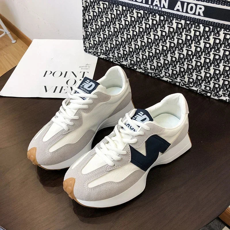 Zapatos deportivos transpirables para mujer, zapatos casuales de verano 2025 con suela gruesa vulcanizados, zapatos de diseñador para caminar, zapatos de moda para mujer