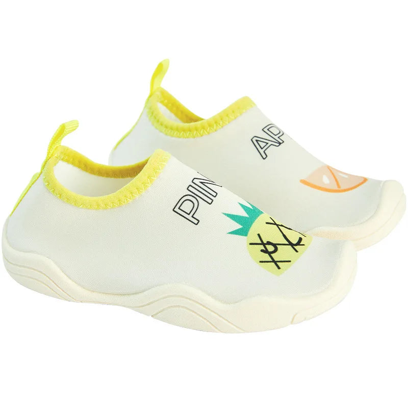 Zapatillas de senderismo para niños, zapatos de agua con suela blanda para niños, calzado antideslizante de dibujos animados para playa, para nadar descalzo