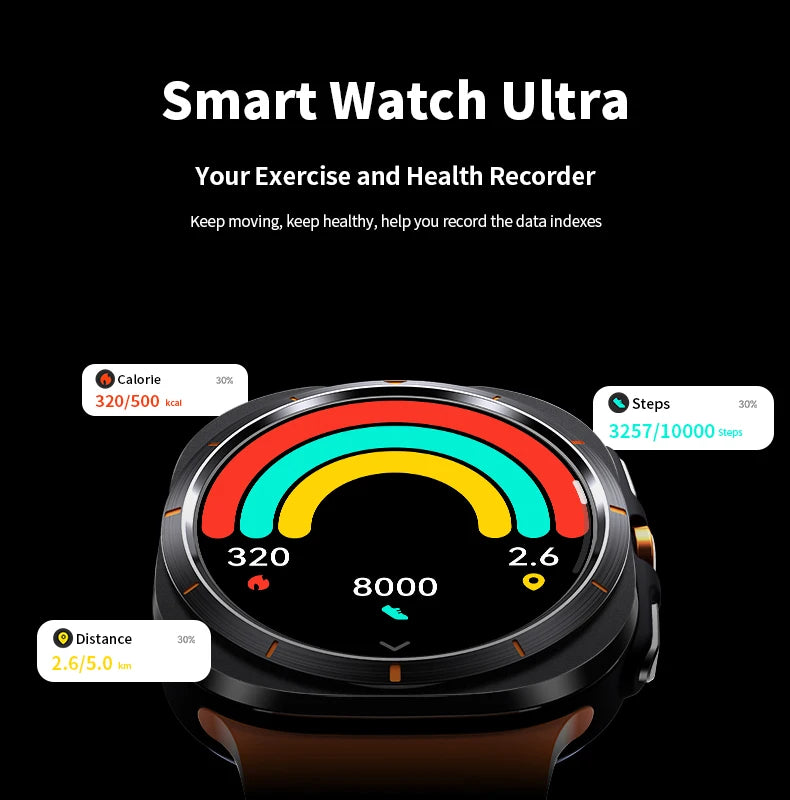 Reloj inteligente Vwar Watch 7 Ultra de 47 mm, IP68, resistente al agua, Bluetooth, llamadas, brújula, para hombre y mujer, pantalla AMOLED de 1,43", SpO2