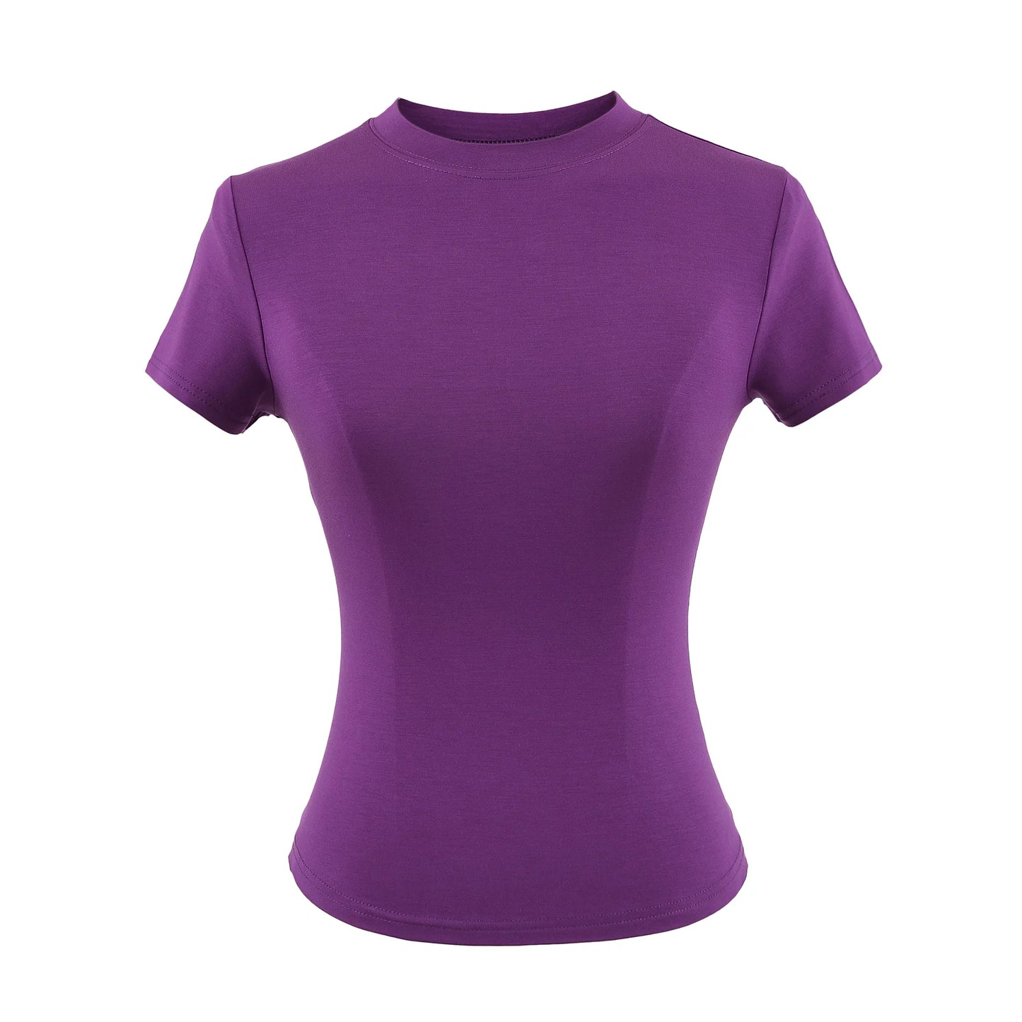 Camiseta informal de alta calidad para mujer, blusa sexy ajustada de manga corta, tendencia de moda, ropa lisa, tops Y2K, 2024