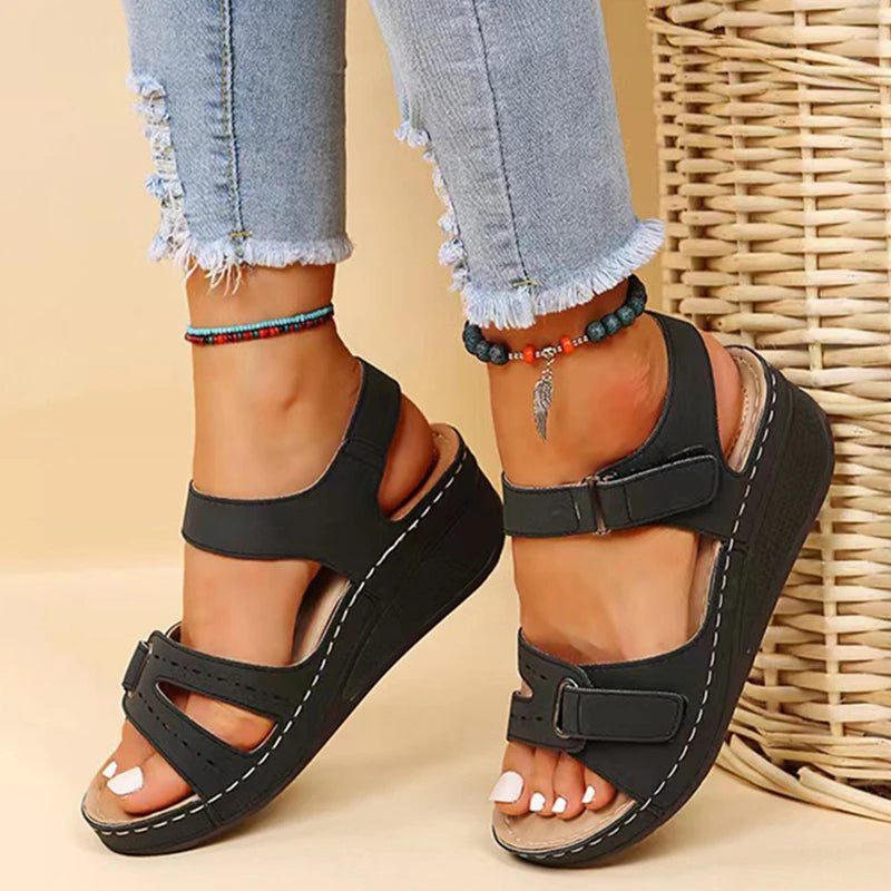 Sandalias de verano para mujer, zapatos de punta abierta para caminar, zapatos suaves para mujer, zapatos de cuña para mujer, sandalias de fiesta, calzado femenino.