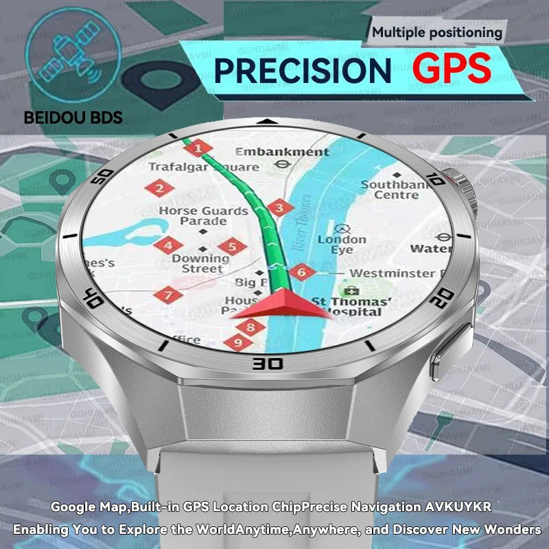 Reloj inteligente HUAWEI DT5 Pro con memoria de 32 GB, música local, llamadas Bluetooth, rastreador GPS, brújula, menú 3D, Bluetooth, para hombres y mujeres (2025)