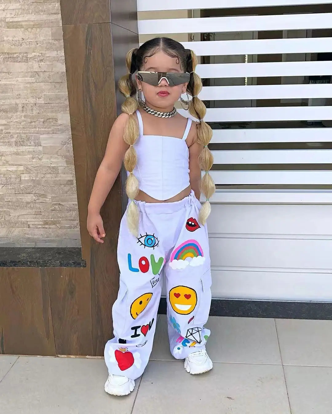 Ropa para niños, conjunto de 2 piezas para niña, top de tirantes y pantalones largos de verano, moda para niñas de 3, 4, 5, 6, 7 y 8 años
