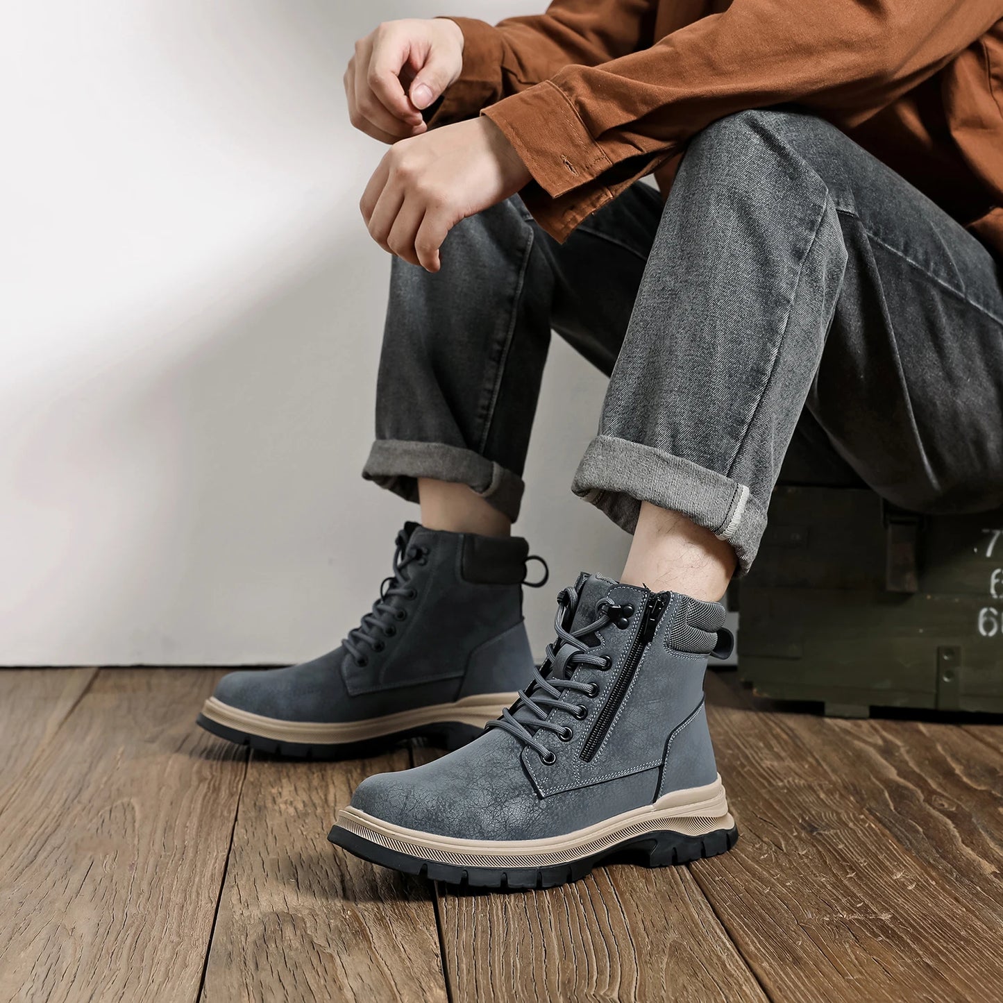 2024 New Safety Shoes Men Anti-smash Anti Puncture Work Shoes Anti Slip Indestructible Shoes Protective Sneakers Men Boots
