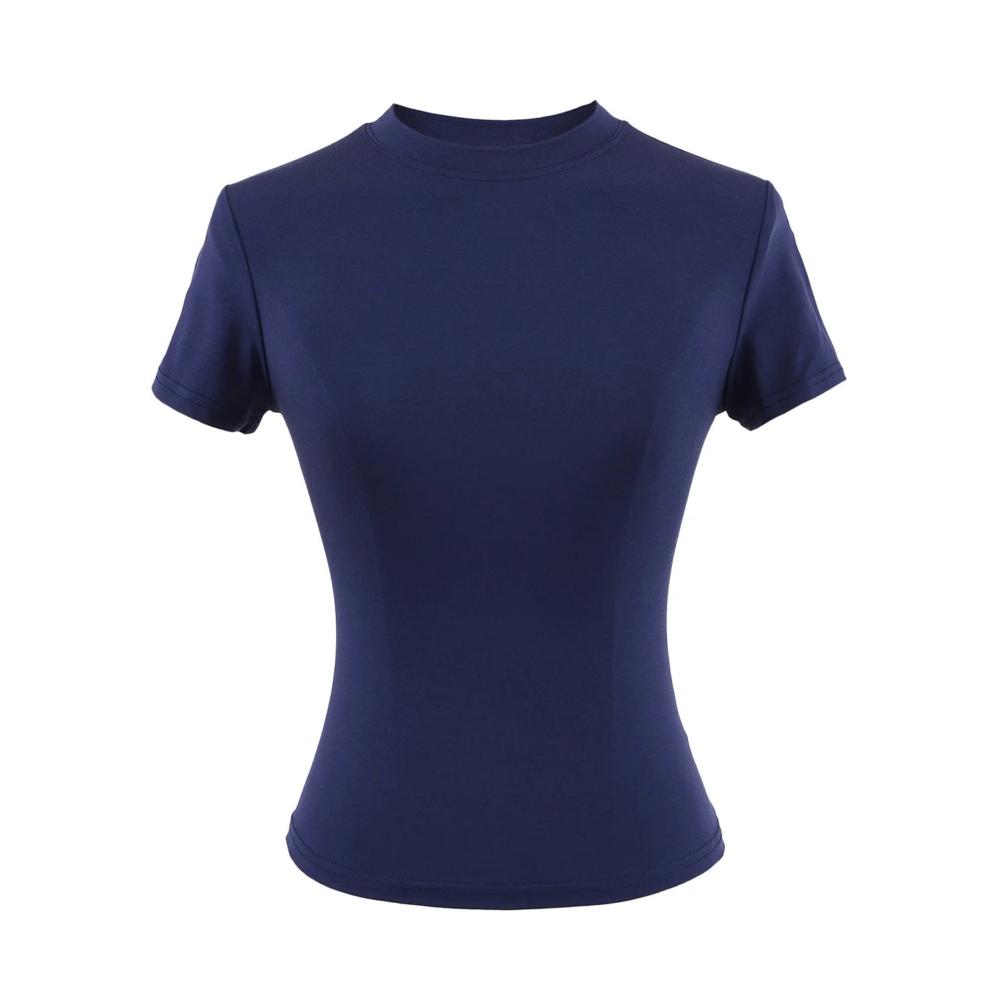 Camiseta informal de alta calidad para mujer, blusa sexy ajustada de manga corta, tendencia de moda, ropa lisa, tops Y2K, 2024
