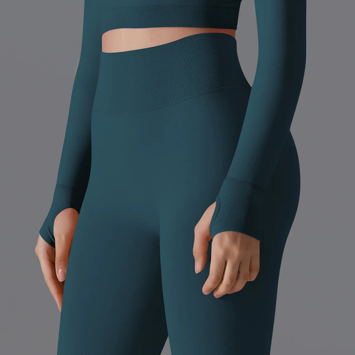 Leggings deportivos de yoga para mujer, sin costuras, cintura alta, elásticos, color sólido, para gimnasio, correr, secado rápido, realce y efecto moldeador.