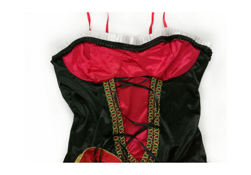 Women Little Red Riding Hood Costume Fancy Adult Halloween Cosplay Fantasia Carnival Fairy Tale Girl Dress+Cloak Women Party Set