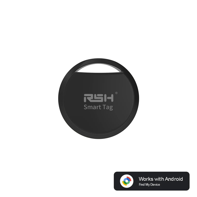Rastreador GPS Bluetooth original de la marca RSH para teléfonos Android. Funciona con la aplicación Google Find My. Buscador de llaves para mascotas para Xiaomi y Samsung Pixel.