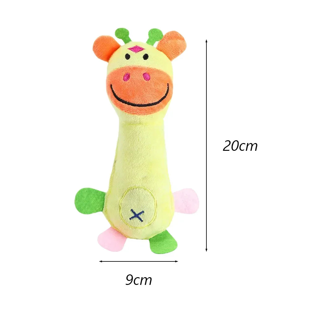 Juguete chirriante con forma de animales para perros pequeños, peluches, juguetes interactivos para masticar, accesorios para jugar con cachorros malteses.