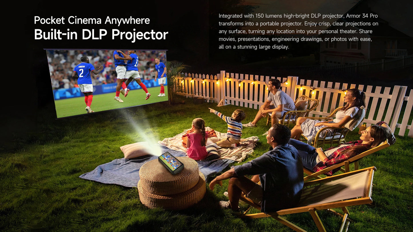 【Estreno mundial】Ulefone Armor 34 Pro 5G, teléfono resistente con IA, batería de 25500 mAh, hasta 32 GB + 512 GB, proyector integrado, pantalla de 6,95" a 120 Hz, NFC.