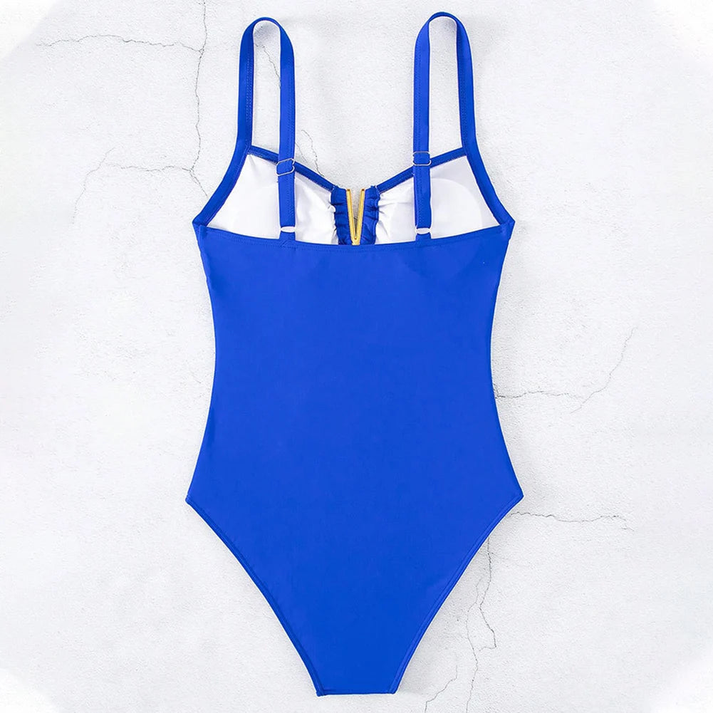 Traje de baño modesto con curvas para mujer, transpirable, con control de abdomen, cuello en V, de nailon, adelgazante, para vacaciones de verano y viajes.