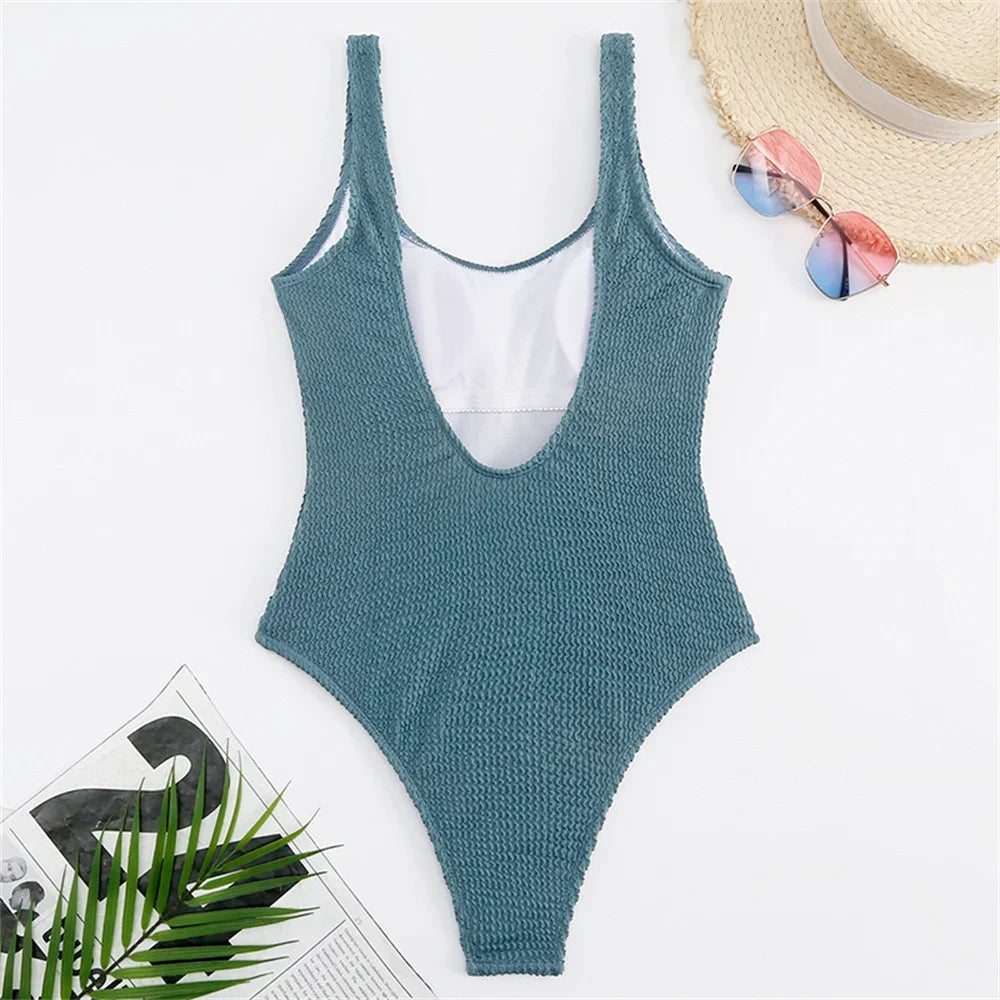 Sexy Solid Swimwear Female One Piece Swimsuit Closed Push Up Women's Swimming Bathing Suits Bodysuit Beach Pool Bather 2025