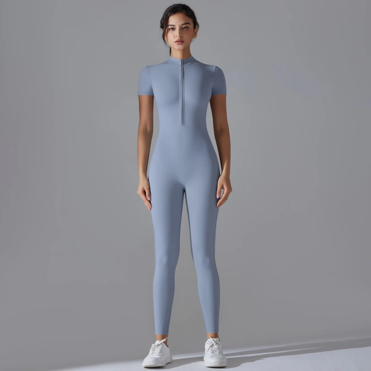 Women Zipper Bodysuits Fitness Sports Bodysuit Yoga Suit Breathable Quick Drying Sports Yoga Clothing Women Gym Push Up Workout