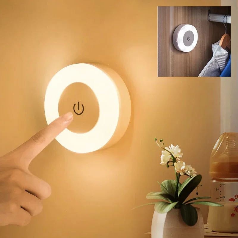 Luz LED nocturna portátil recargable por USB para sala de estar y dormitorio. Lámparas decorativas para el hogar.