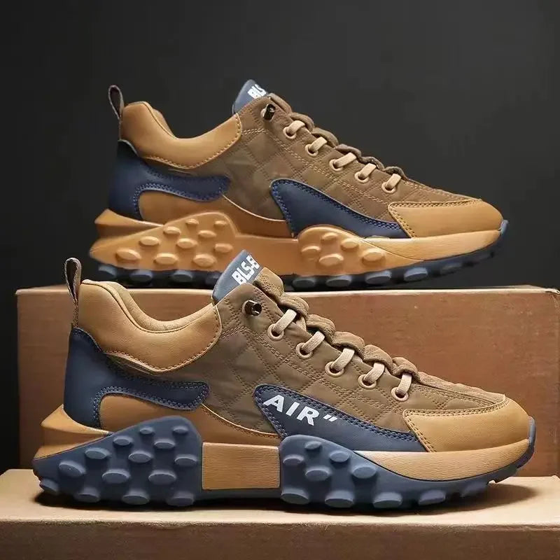 Zapatillas de correr cómodas para hombre, transpirables, de corte bajo, de moda, con suela gruesa, estilo coreano, primavera 2025