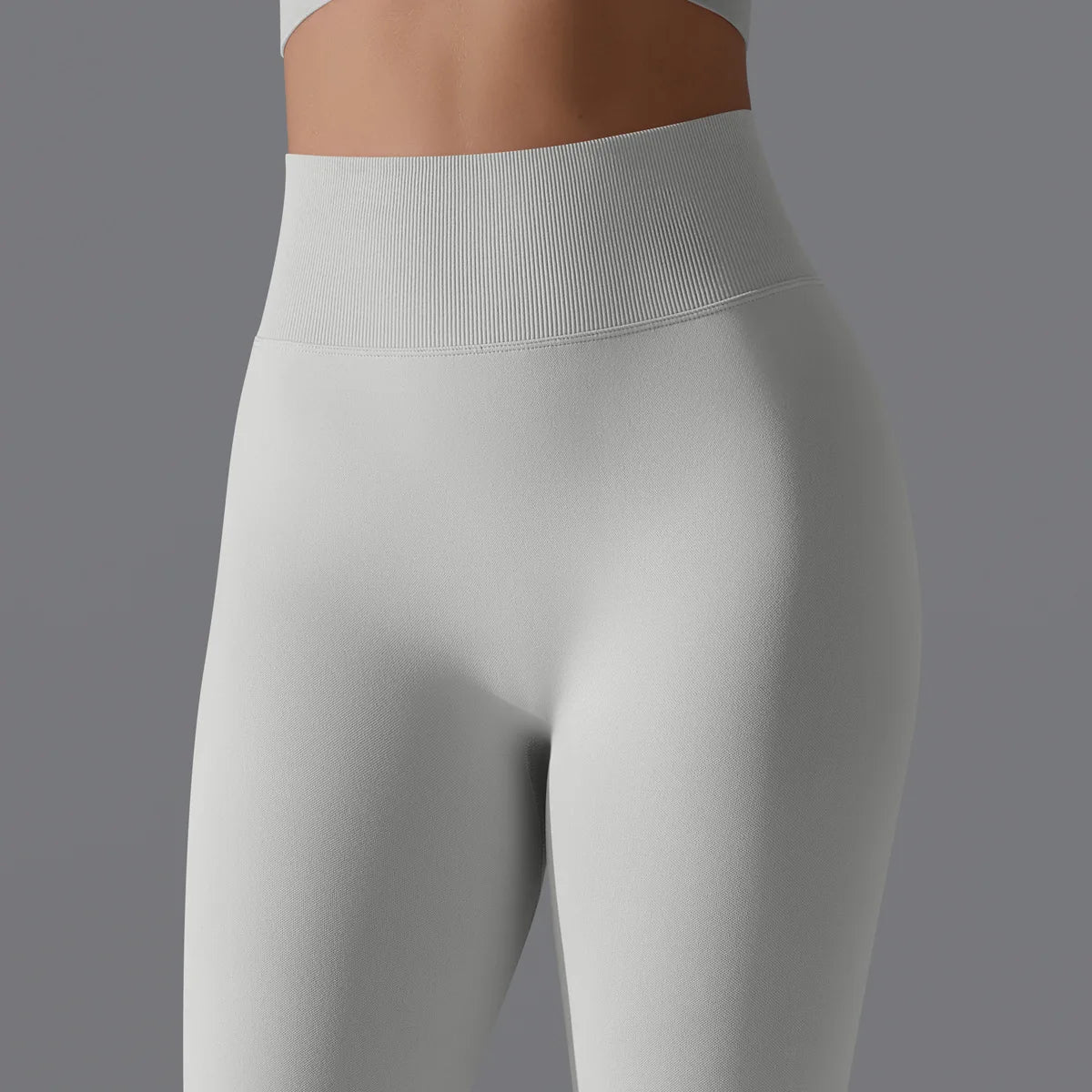 Leggings deportivos de yoga para mujer, sin costuras, cintura alta, elásticos, color sólido, para gimnasio, correr, secado rápido, realce y efecto moldeador.