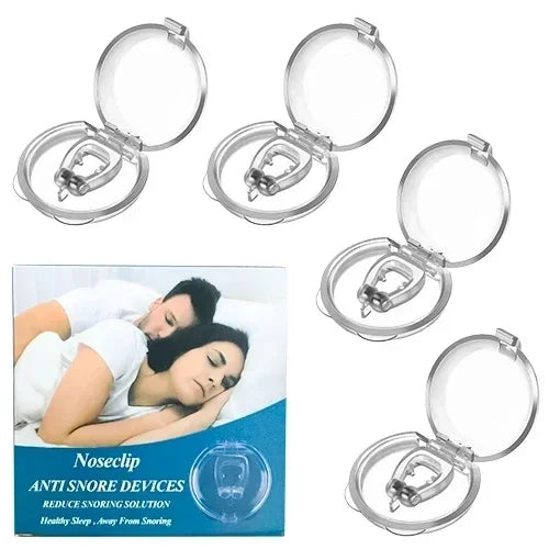 Dispositivo antirronquidos, pinzas nasales de silicona, bandeja magnética para dormir, ayuda para dormir, mejora la respiración, protección contra la apnea, dispositivos nocturnos