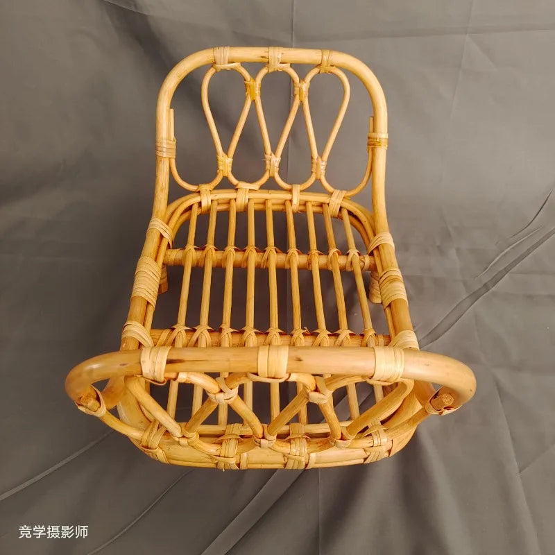 Accesorios de fotografía para recién nacidos, muebles, cesta redonda de ratán retro, accesorios para fotos de bebés, fondo para cama de bebé niña niño posando