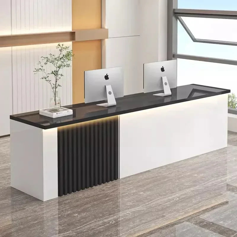 Mostrador de oficina Mostradores de recepción Decoraciones Belleza Mostradores de recepción modernos Salón de lujo Mostrador Negocio Mobiliario comercial