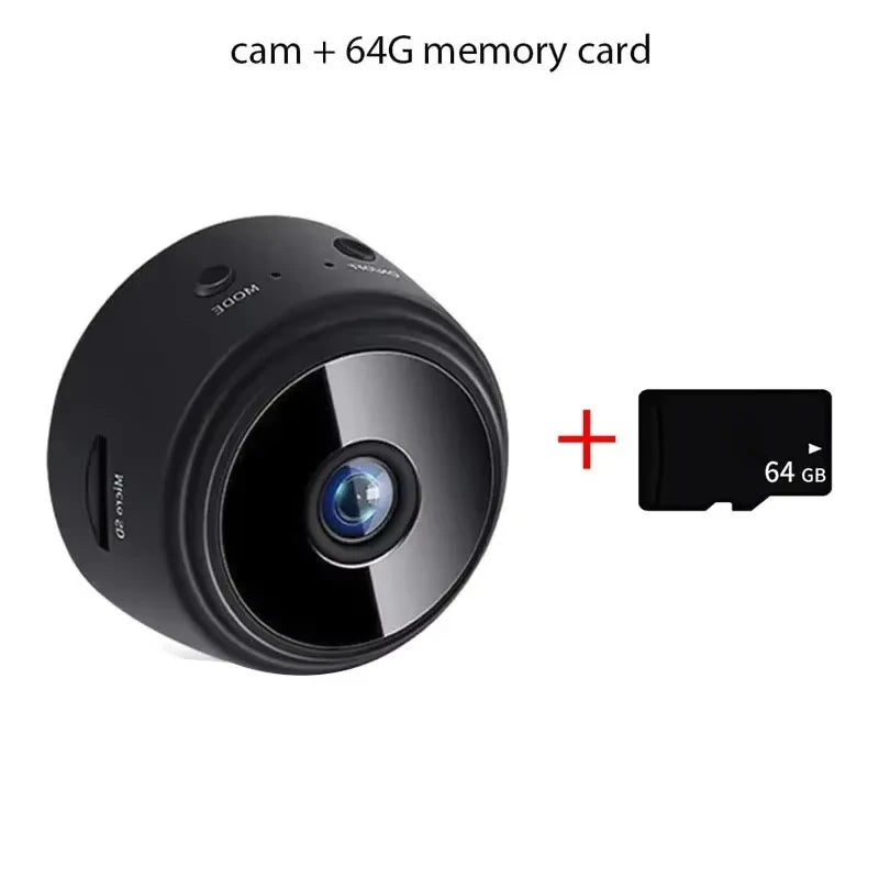 Minicámara WiFi de 9 pulgadas, grabadora de video inalámbrica, grabadora de voz, cámara de monitoreo de seguridad para el hogar inteligente para bebés y mascotas.