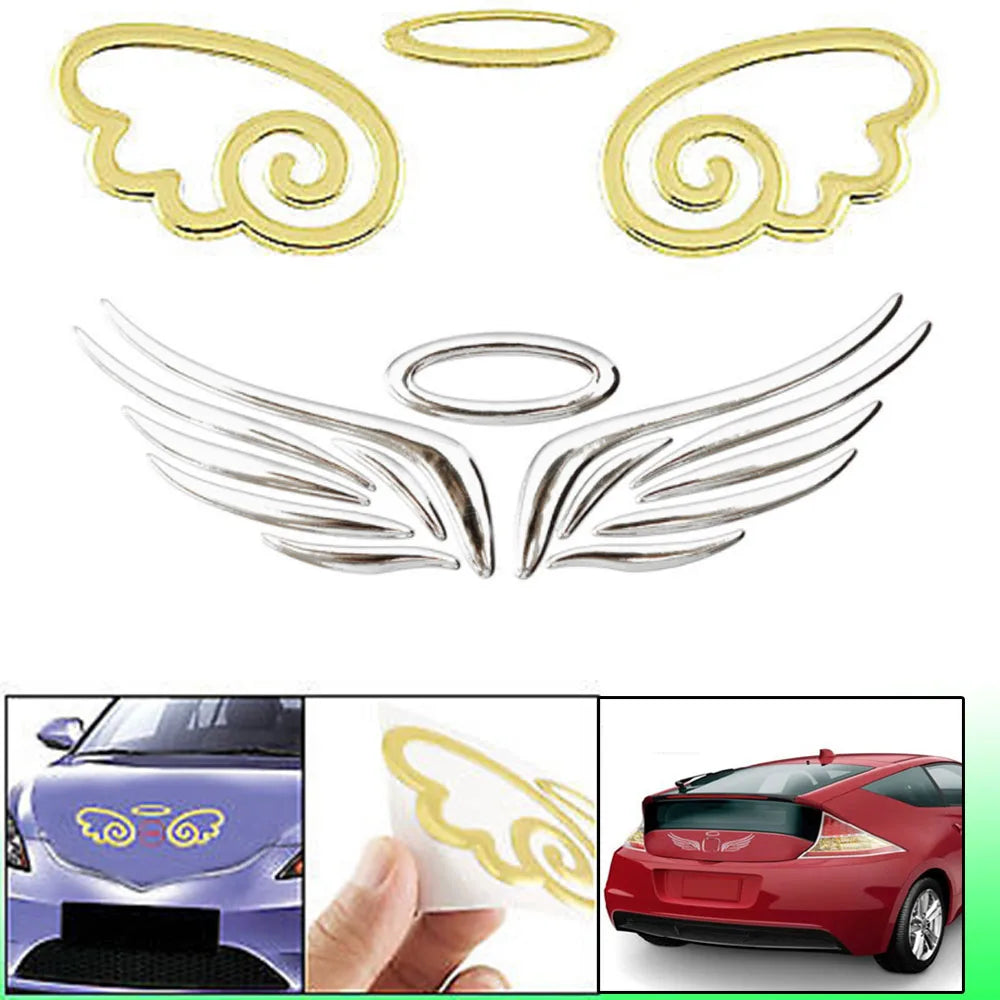 Calcomanía con emblema y logotipo de alas de ángel de hada en 3D para coche, camión, furgoneta, etc.