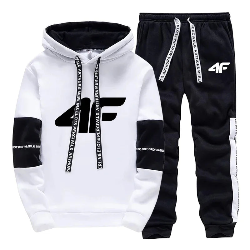 Chándal deportivo de gran oferta para hombre, con capucha, manga larga, informal, de una sola pieza, sudadera y pantalones deportivos de uso diario, cómodo para correr al aire libre.