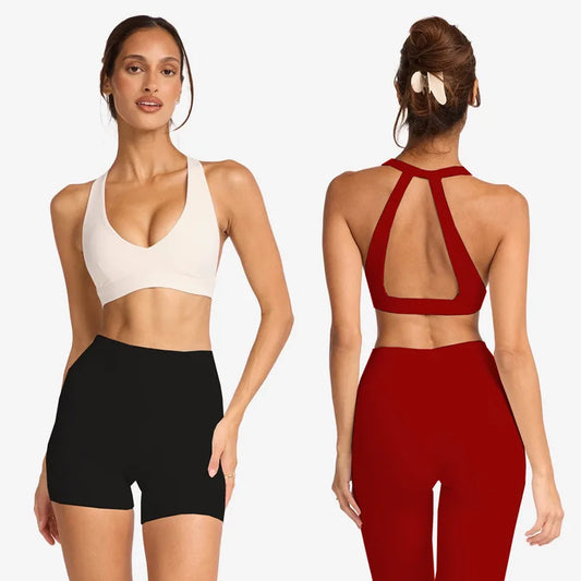 PMWRUN Women's Two Pieces Set Yoga Short Sets 2 Piece Set Gym Female Clothing Sporty Woman Clothing 2 Pieces Yoga Set For Women