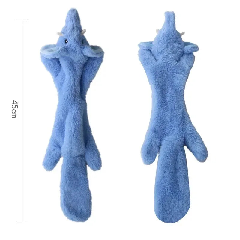 Divertido juguete de imitación de animal sin relleno para perros con chirriadores, duradero, de peluche sin relleno, con sonido chirriante, para masticar y arrugar.