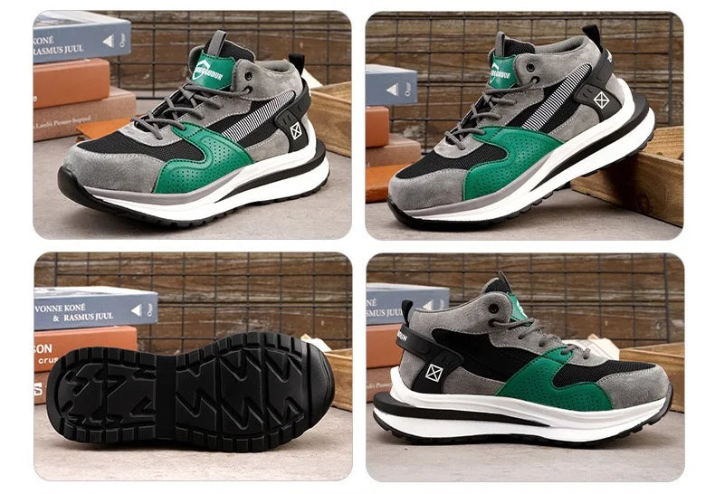 Nuevo calzado de seguridad para hombre, de cuatro estaciones, con puntera de acero antiaplastamiento y antiperforación, suela blanda antideslizante, para trabajo.