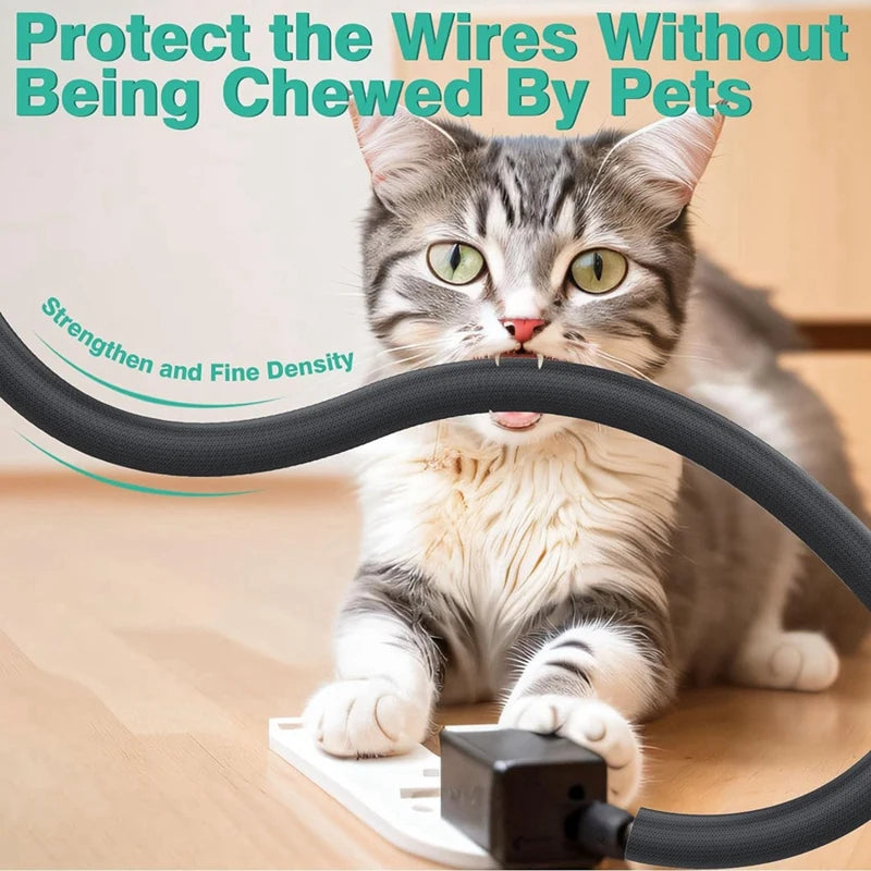 Protector de cable de 3 m apto para mascotas, funda de 1,27 cm, protege los cables de mordeduras de perros y gatos.