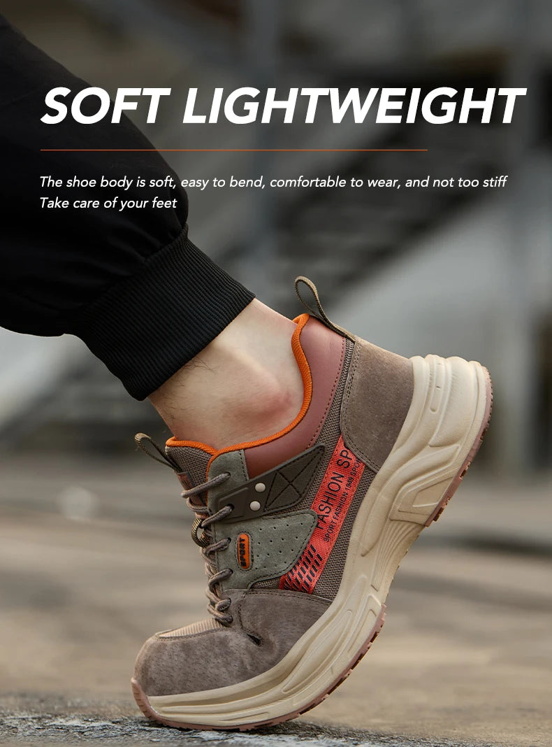 Zapato de trabajo antiperforación para hombre, zapatillas de trabajo de seguridad transpirables con puntera de acero, zapatos indestructibles, botas de trabajo transpirables.
