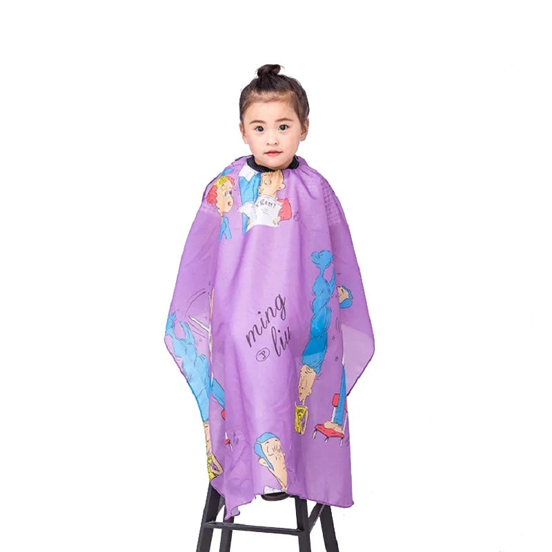 Capa de peluquería con dibujos animados para niños, capa profesional de peluquería, bata de corte impermeable, suministros para el cuidado del cabello