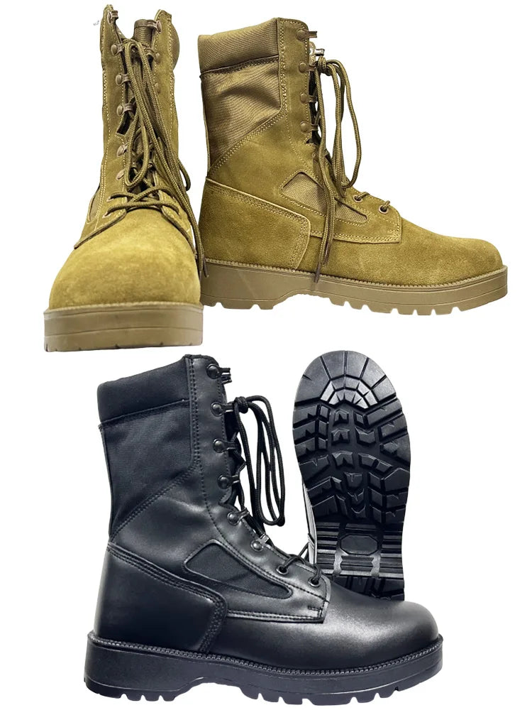 Botas tácticas de cuero para hombre, de nueva marca, para senderismo y actividades al aire libre. Botas transpirables hasta el tobillo.