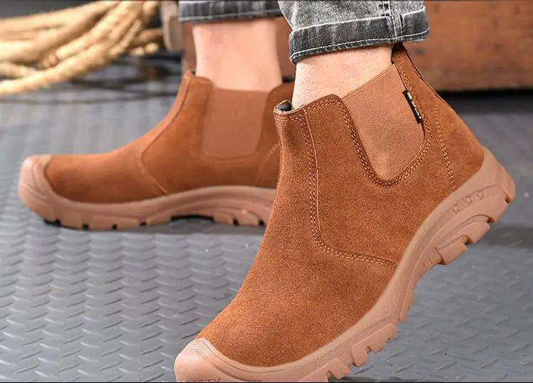 Anti Smashing And Anti Piercing Suede Safety Shoes Men's Steel Toe Cap Protection Work Shoes Fashion Scarpe Antinfortunistiche