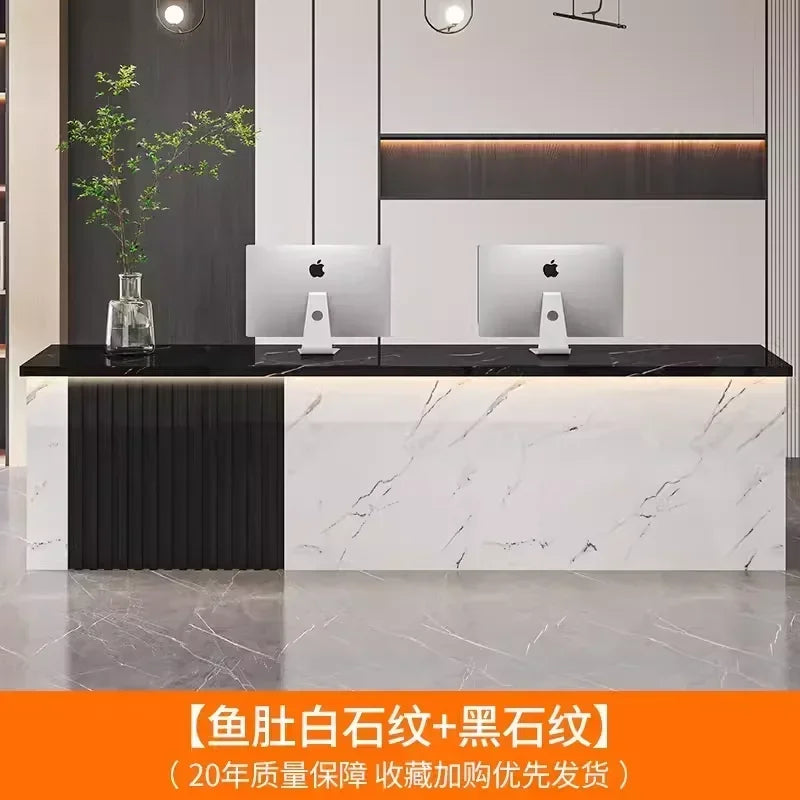 Mostrador de oficina Mostradores de recepción Decoraciones Belleza Mostradores de recepción modernos Salón de lujo Mostrador Negocio Mobiliario comercial