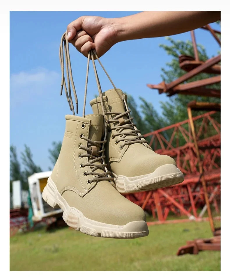 Anti-spark Welder Shoes Men's High Top Work Safety Boots Puncture Proof Construction Safety Shoes Men Platform Boots
