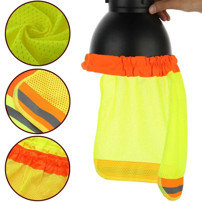 Casco de seguridad para exteriores para obras de construcción, cubrecuello, sombrero transpirable para el sol, parasol sombrero reflectante ESCAM