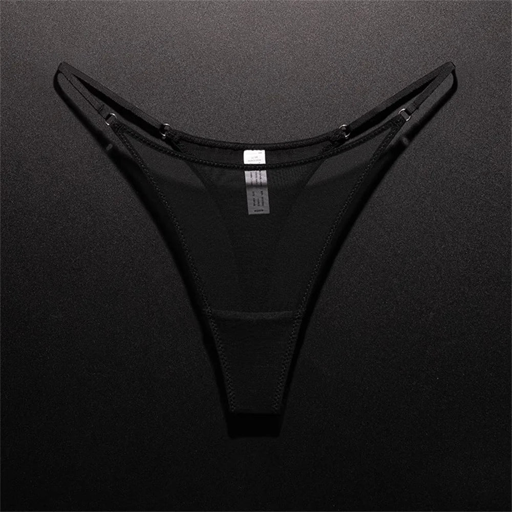 Tanga de mujer con abertura alta sin costuras, malla ultrafina, ropa interior sexy, gasa transparente, deportiva, fitness, talla grande