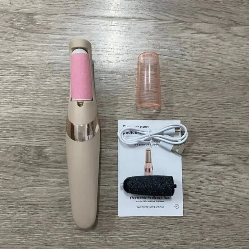 Lima electrónica para pies y removedor de tejido cicatrizante, color rosa