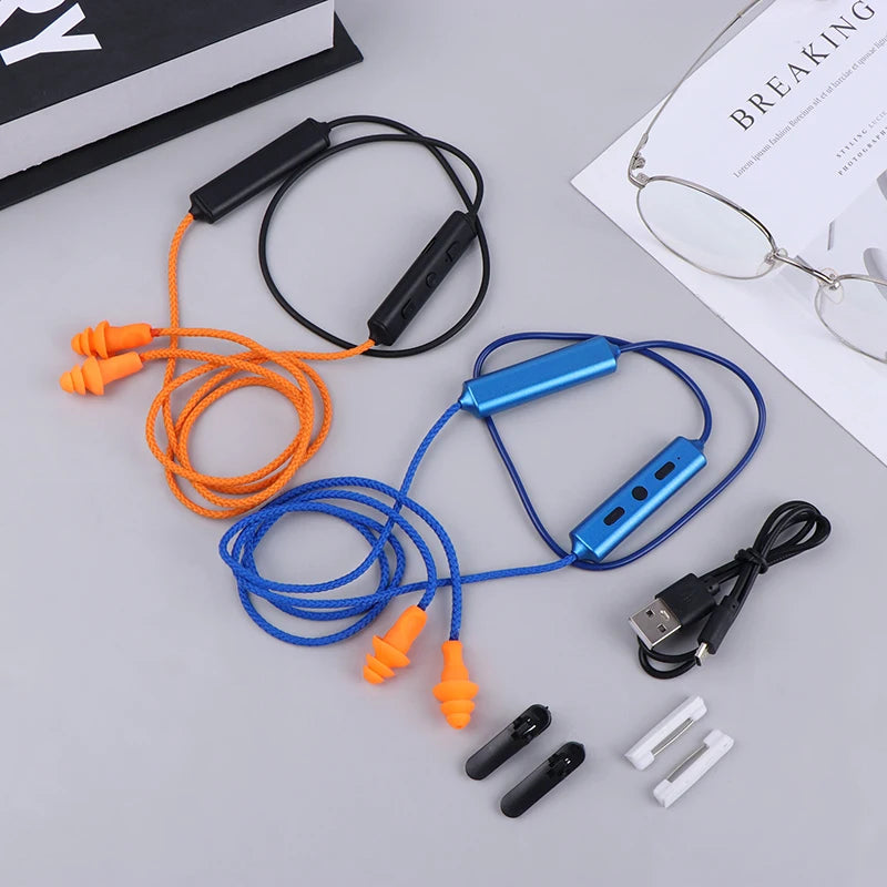 Tapones para los oídos con auriculares Bluetooth para el trabajo, supresión de ruido, protección auditiva, obras de construcción, líneas de producción y lugares ruidosos.