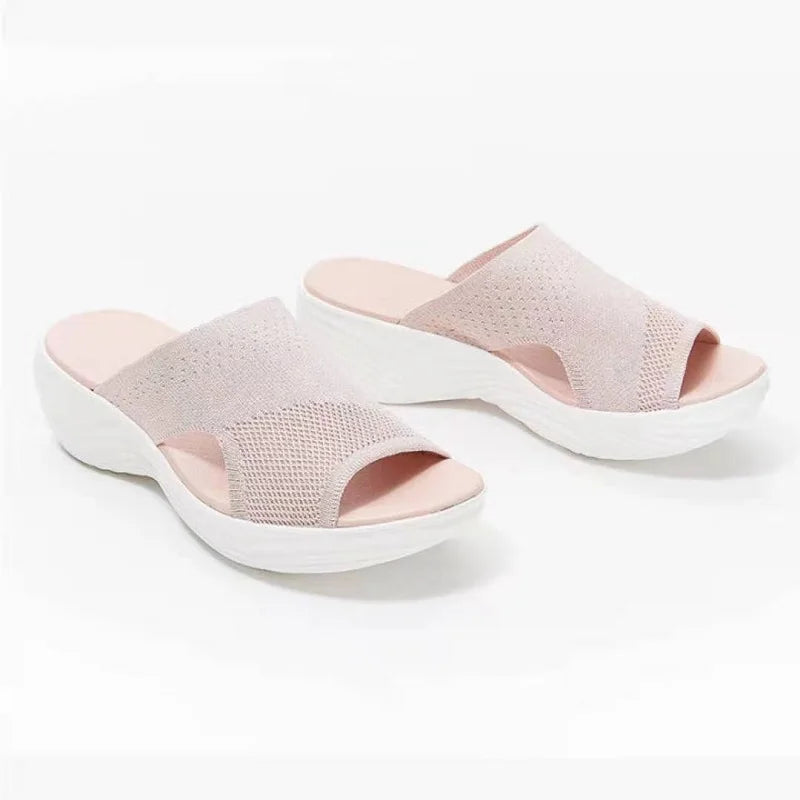 Sandalias de verano para mujer, zapatos de cuña a la moda para mujer, sandalias de punta abierta, sandalias elegantes para mujer, calzado femenino