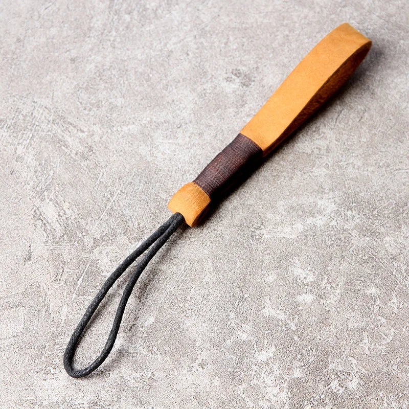 Llavero de coche para hombre, sencillo, de piel de vaca, con mosquetón, gancho de escalada, llavero, anillos, regalo, llavero interior de coche, bolsa.