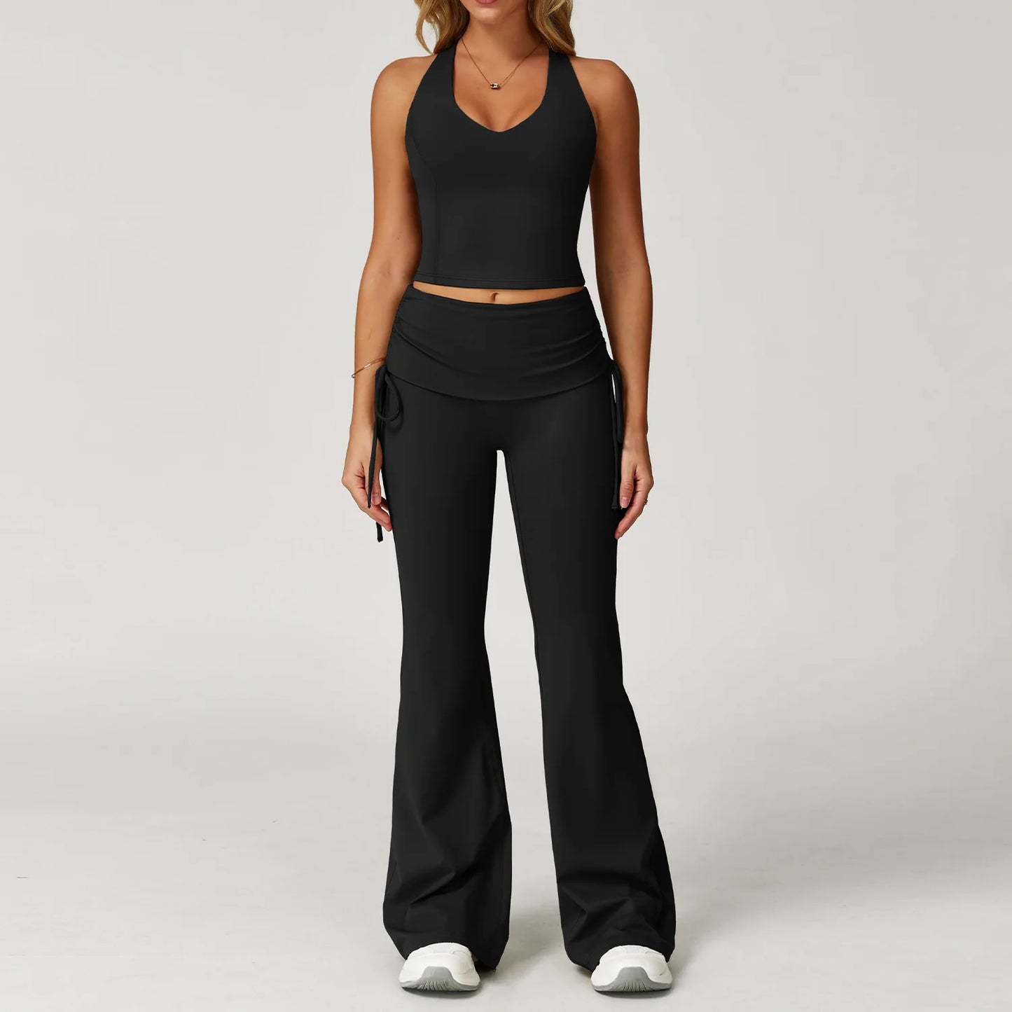 Conjunto de chándal de yoga para mujer, 2 piezas, ropa deportiva para entrenamiento, fitness, gimnasio, leggings de cintura alta, sujetador deportivo, ropa deportiva