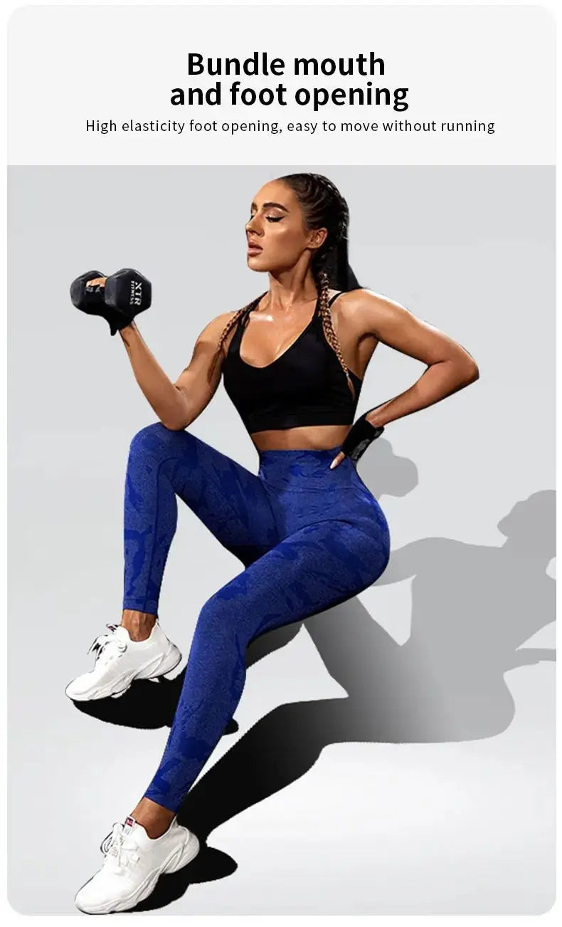 Women Yoga Fitness Sport High Waist Butt Lift Curves Workout Tights Elastic Gym Training Pants Seamless Legging CK1718