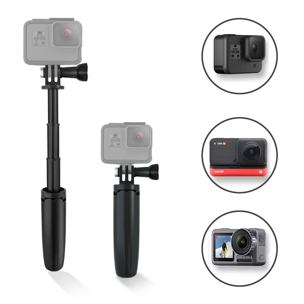 Trípode plegable para GoPro Vlog, minimonopié portátil para Go Pro Hero 11, 10, Black Session, Osmo Action Camera, accesorio