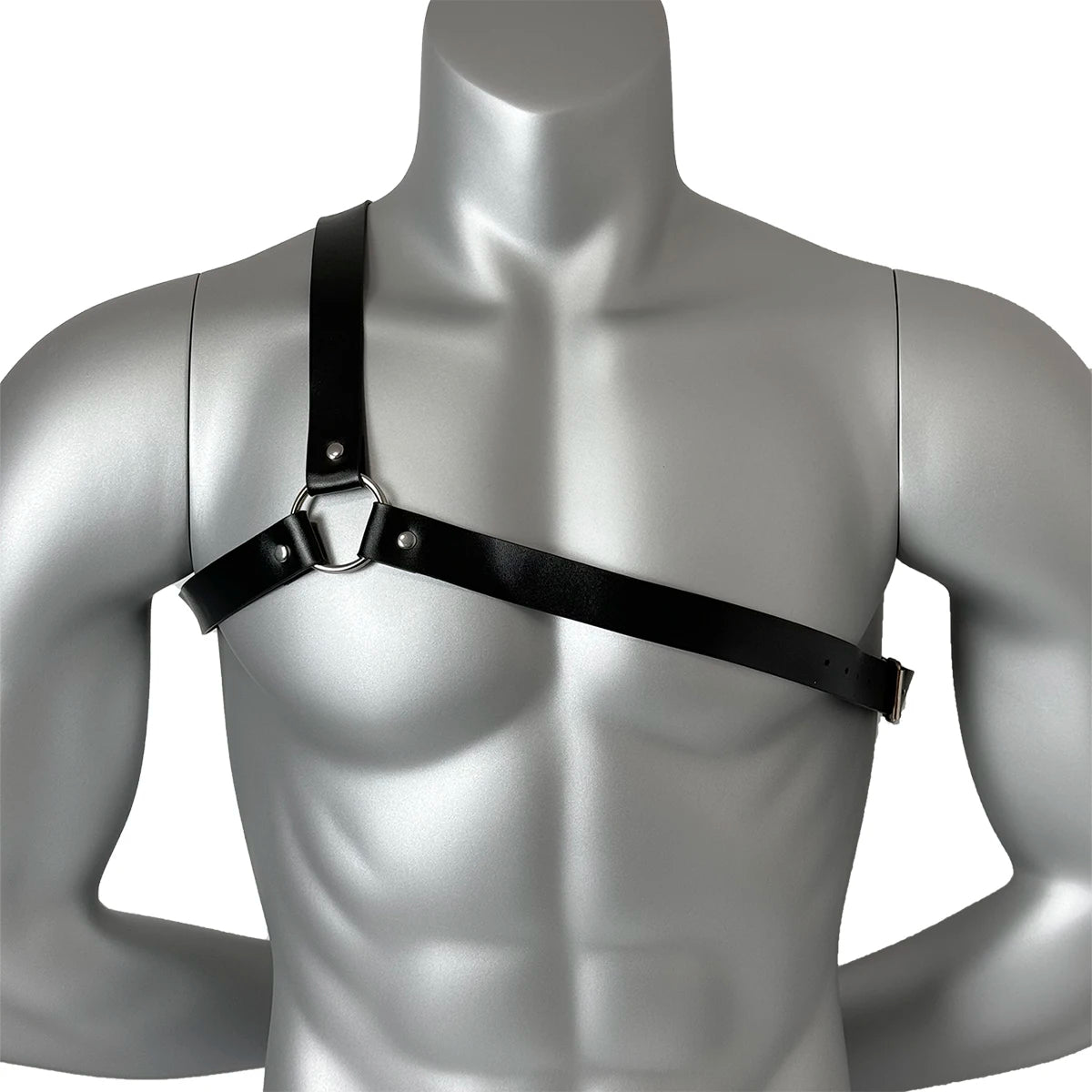 Arnés de pecho de cuero sintético para hombre, tirantes ajustables, arnés corporal bondage, accesorios de ropa gótica, moda