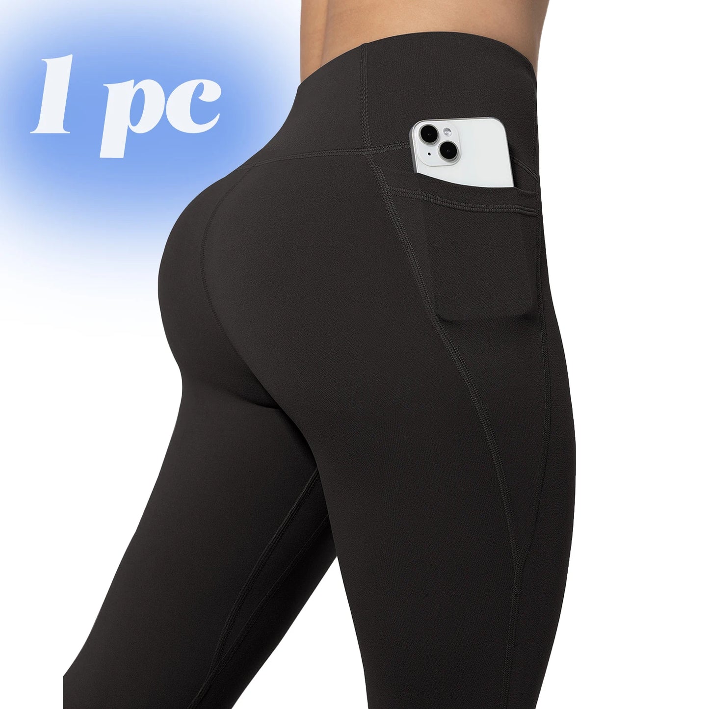 Leggings de yoga para mujer, 2 unidades, con bolsillos, color liso, para gimnasio, actividades al aire libre, cintura alta, ajustados, pantalones deportivos para correr.