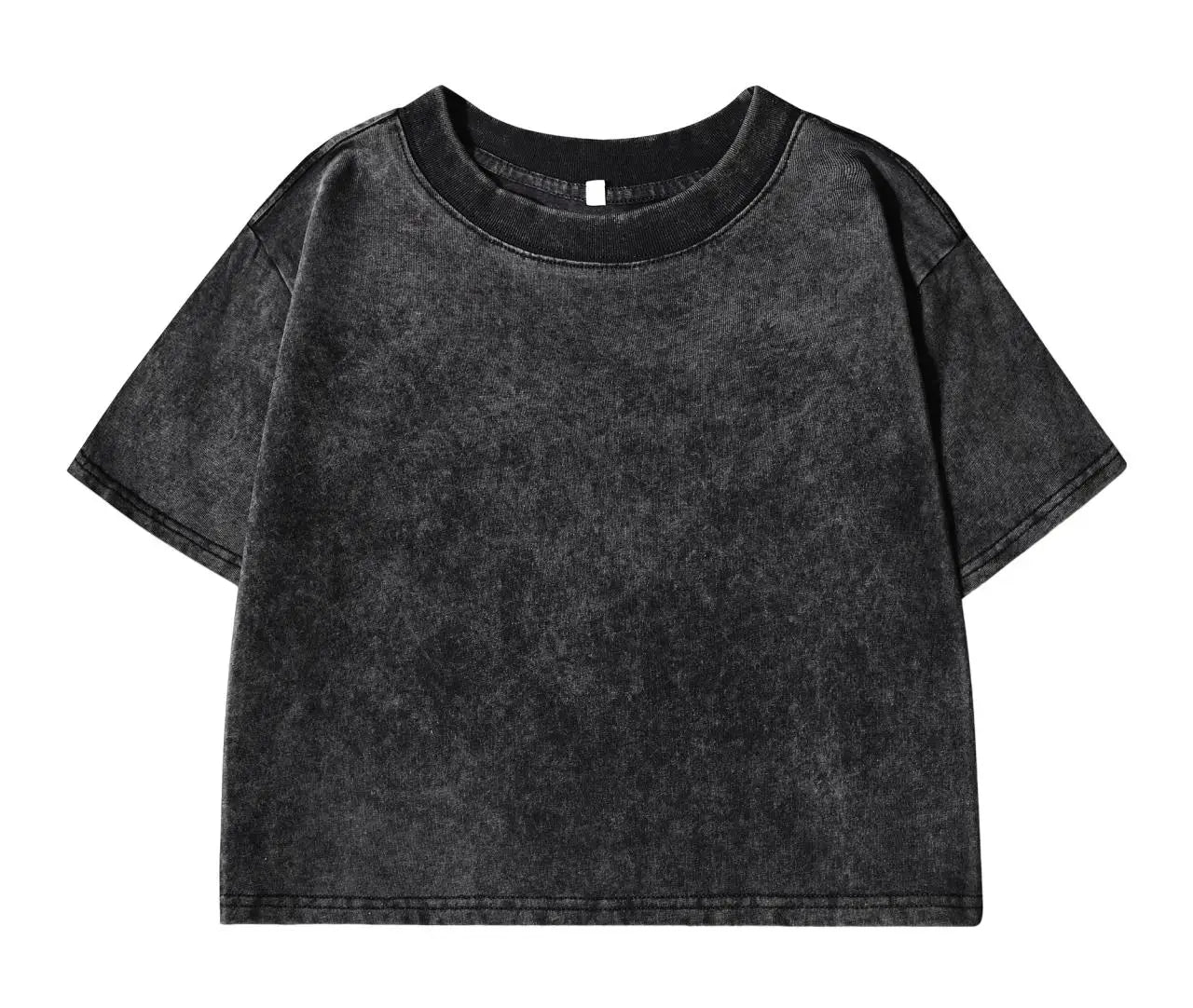 Camisetas lavadas 100 % algodón para mujer, tops holgados de cuello redondo, ropa urbana Y2k para mujer, camisetas casuales vintage de manga corta de verano