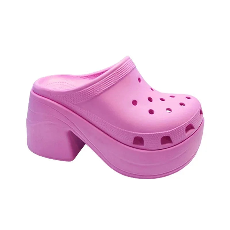 Sandalias cómodas de EVA con tacón grueso y diseño de sirena para mujer, antideslizantes, informales, para playa y exteriores